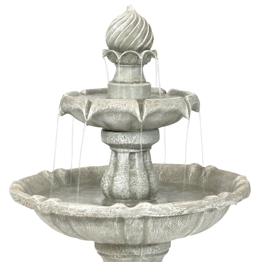 Sunnydaze Decor 35-in H Resin Solar Powered Tiered Outdoor Fountain Pump Included