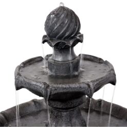 Sunnydaze Decor 35-in H Resin Solar Powered Tiered Outdoor Fountain Pump Included
