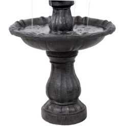 Sunnydaze Decor 35-in H Resin Solar Powered Tiered Outdoor Fountain Pump Included