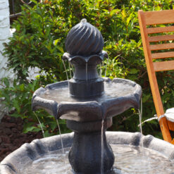 Sunnydaze Decor 35-in H Resin Solar Powered Tiered Outdoor Fountain Pump Included