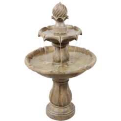 Sunnydaze Decor 35-in H Resin Solar Powered Tiered Outdoor Fountain Pump Included