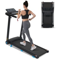 Tatayosi 3HP Foldable Incline Treadmill Quiet Home Exercise Equipment with 300 LBS Capacity Heart Rate Sensors Bluetooth Type C and USB Charge Station