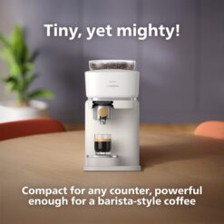 Philips Baristina Automatic Programmable Espresso Machine with Drip Tray ( Milky White with Ash Wood )