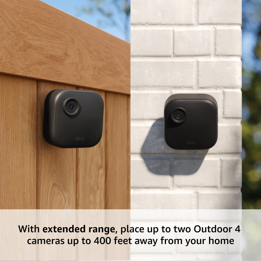 Blink Outdoor 4 XR - Wireless security camera with extended range, go up to 400 feet from your home, Sync Module XR included - 6 camera system