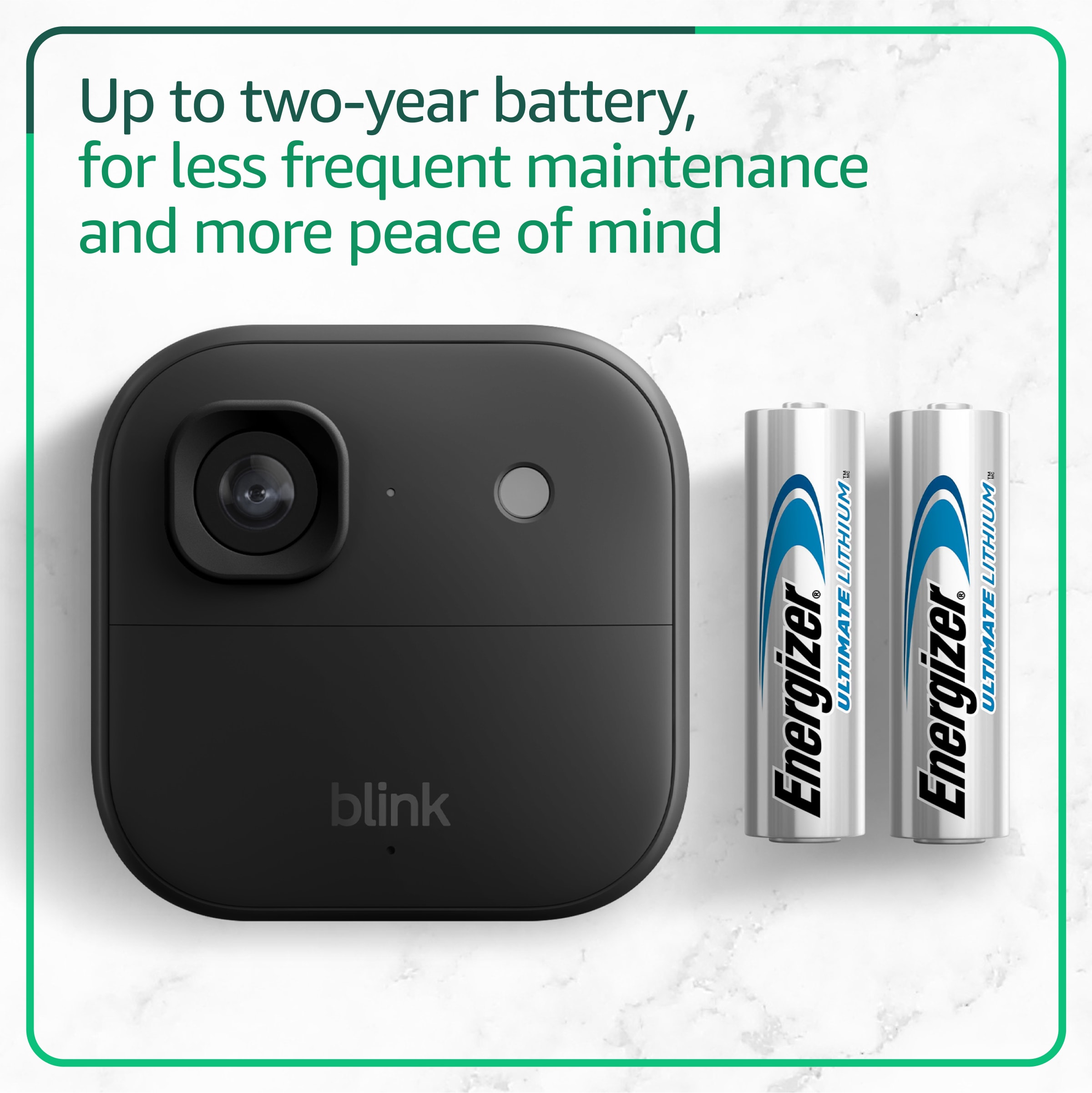 Blink Outdoor 2K+ (newest model) - Wireless smart security camera, 2K video resolution, enhanced audio, long-lasting battery. Sync Module Core included - 5 camera system (Black)