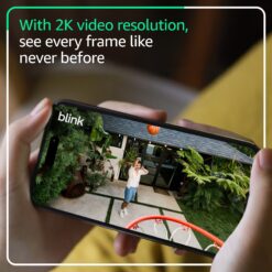Blink Blink Outdoor 2K+ (newest model) - Wireless smart security camera, 2K video resolution, enhanced audio, long-lasting battery. Sync Module Core included - 5 camera system (White)