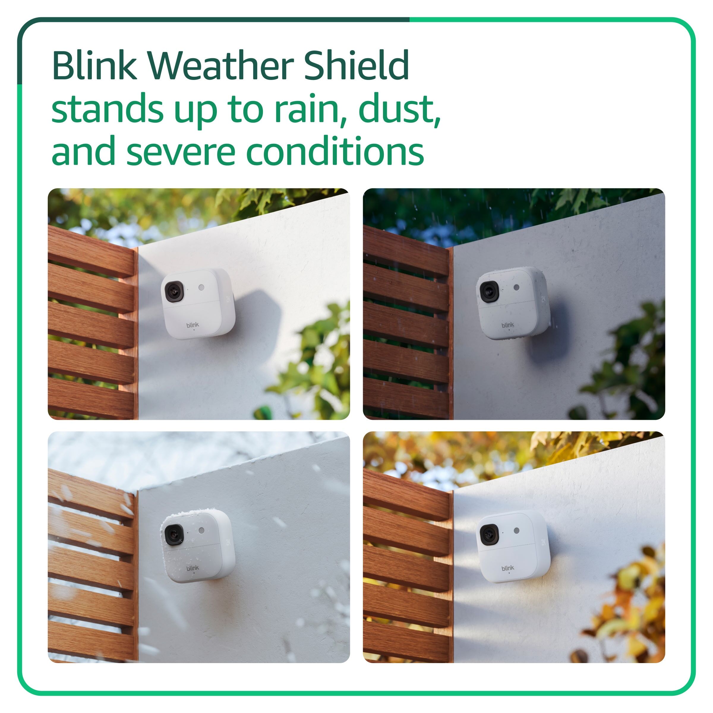 Blink Blink Outdoor 2K+ (newest model) - Wireless smart security camera, 2K video resolution, enhanced audio, long-lasting battery. Sync Module Core included - 5 camera system (White)