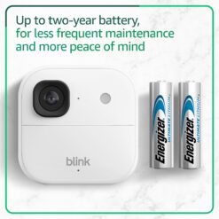 Blink Blink Outdoor 2K+ (newest model) - Wireless smart security camera, 2K video resolution, enhanced audio, long-lasting battery. Sync Module Core included - 5 camera system (White)