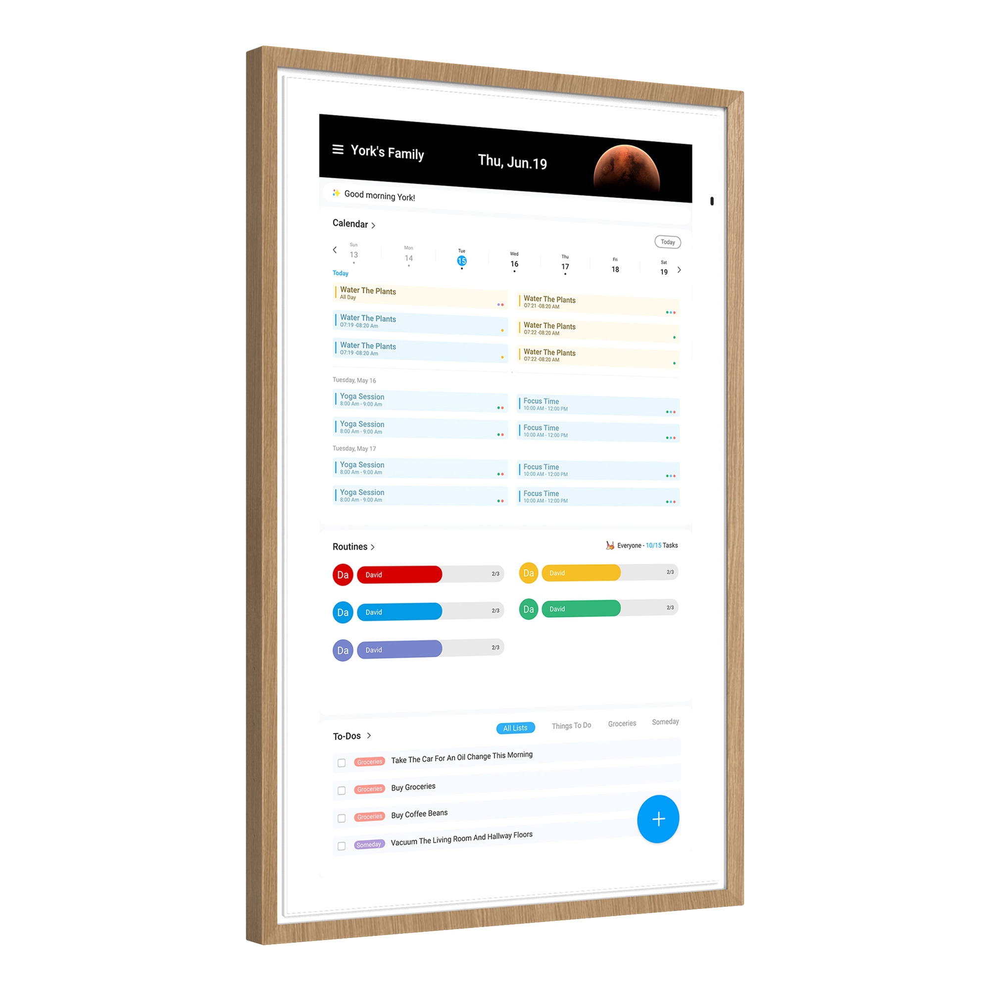 Apolosign Voice Assistant Screen Display Smart Hub in Teak Yellow