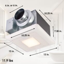 Panasonic WhisperSense 0.4-Sone 110-CFM White Lighted Bathroom Fan with Humidity Sensor (ENERGY STAR Certified)