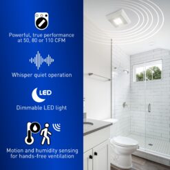 Panasonic WhisperSense 0.4-Sone 110-CFM White Lighted Bathroom Fan with Humidity Sensor (ENERGY STAR Certified)