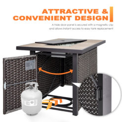 Nuu Garden Fire pit table 42.8-in W 50000 Maximum BTUs Iron Rectangle Liquid propane Fire pit table
