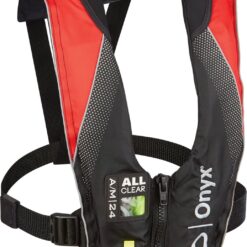 Onyx Outdoor Adults' A/M-24 All Clear Automatic/Manual Inflatable PFD Life Jacket Red