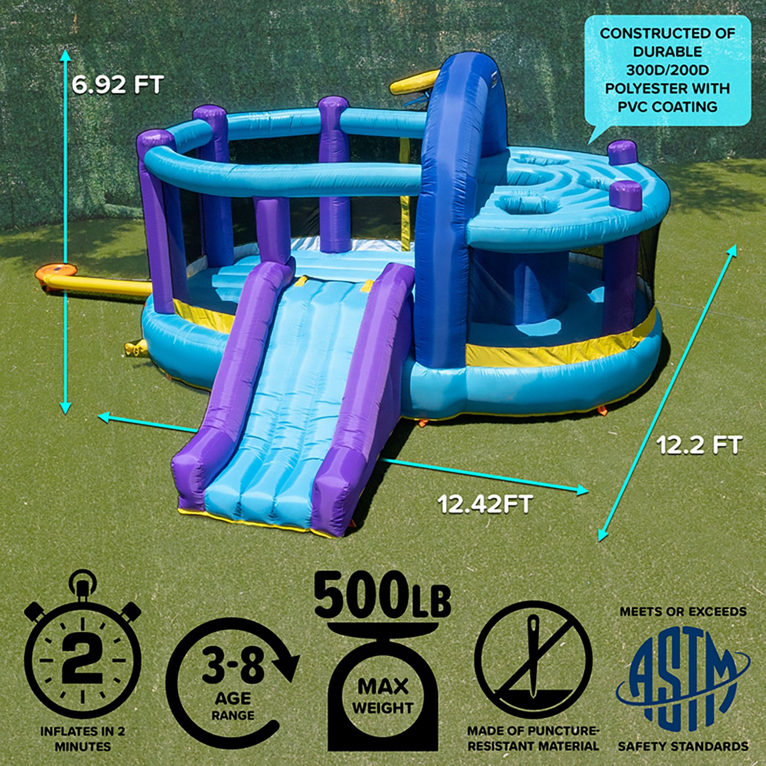Sportspower Whack-A-Play Bounce House and Basketball Hoop