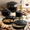Gotham Steel Modern Cookware 11-pc. Ceramic Coating Nonstick Cookware Set - Black