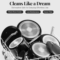 Gotham Steel Modern Cookware 11-pc. Ceramic Coating Nonstick Cookware Set - Black