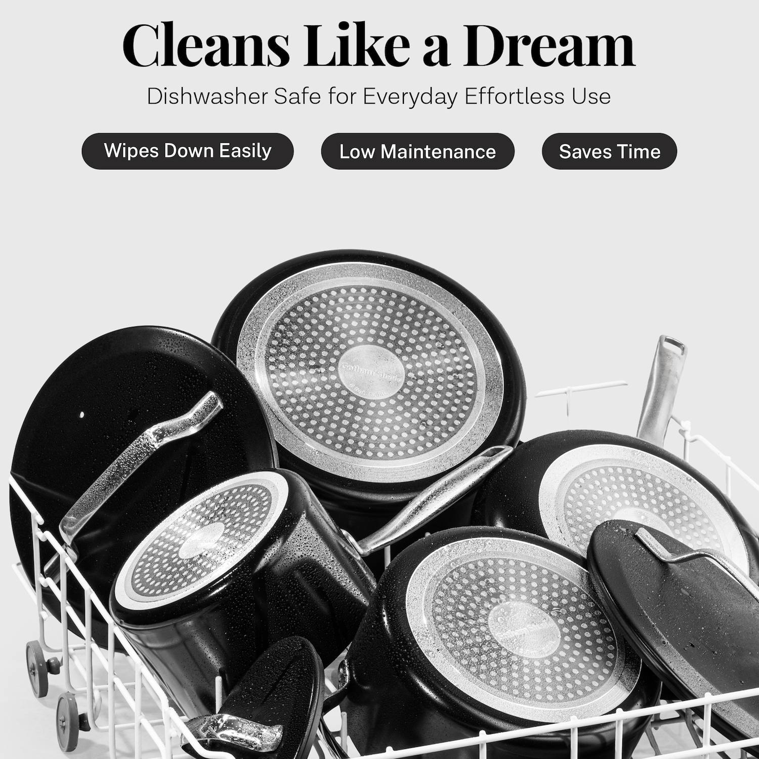 Gotham Steel Modern Cookware 11-pc. Ceramic Coating Nonstick Cookware Set - Black