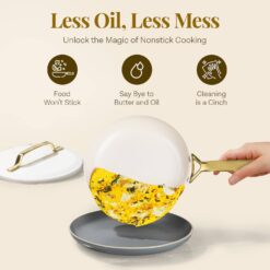 Gotham Steel Modern Cookware 11-pc. Ceramic Coating Nonstick Cookware Set - Cream