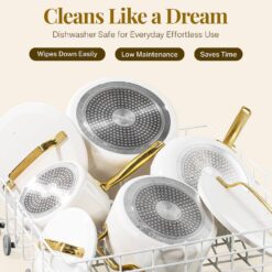 Gotham Steel Modern Cookware 11-pc. Ceramic Coating Nonstick Cookware Set - Cream