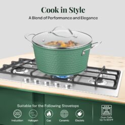 Gotham Steel Hammered 10-pc. Ceramic Nonstick Cookware Set - Green
