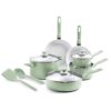 GreenPan Dover 12-Piece Cookware Set - Light Green