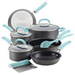 Rachael Ray Create Delicious 11-pc. Hard-Anodized Aluminum Nonstick Cookware Set - Light Blue