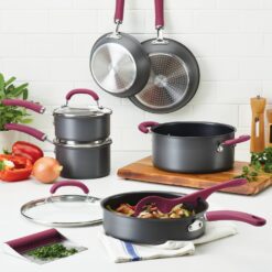 Rachael Ray Create Delicious 11-pc. Hard-Anodized Aluminum Nonstick Cookware Set - Light Blue
