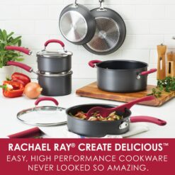 Rachael Ray Create Delicious 11-pc. Hard-Anodized Aluminum Nonstick Cookware Set - Light Blue