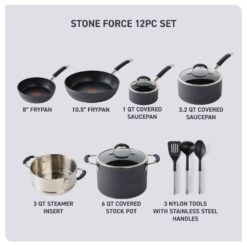 T-Fal Stone Force Platinum Non-Stick 12-Piece Cookware Set