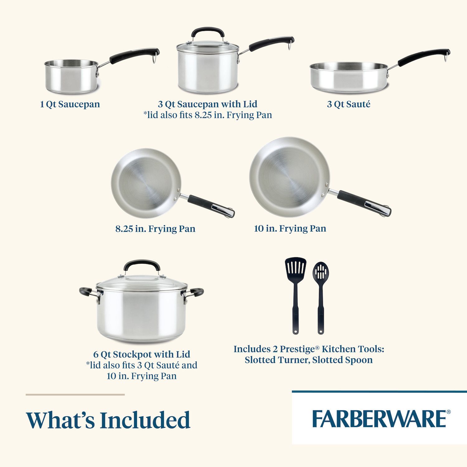Farberware Brilliance 10-pc. Stainless Steel Cookware Set