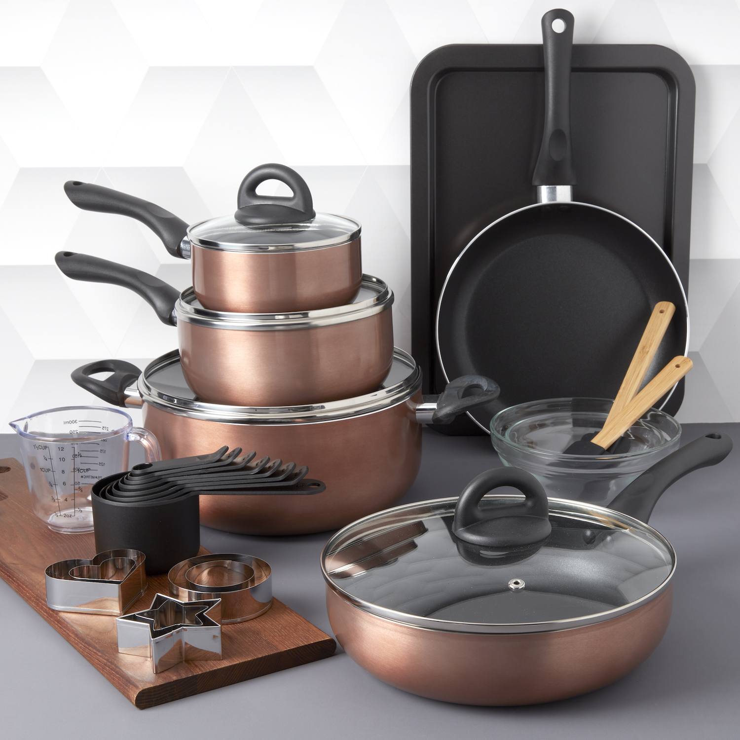 Basic Essentials 29-pc. Aluminum Cookware Set with Baking Bonuses