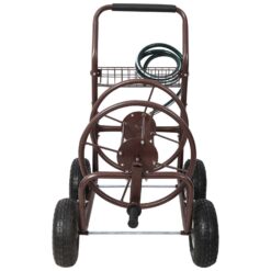 WOW PIONEER Heavy Duty Mobile Garden Hose Reel Cart with Storage Basket