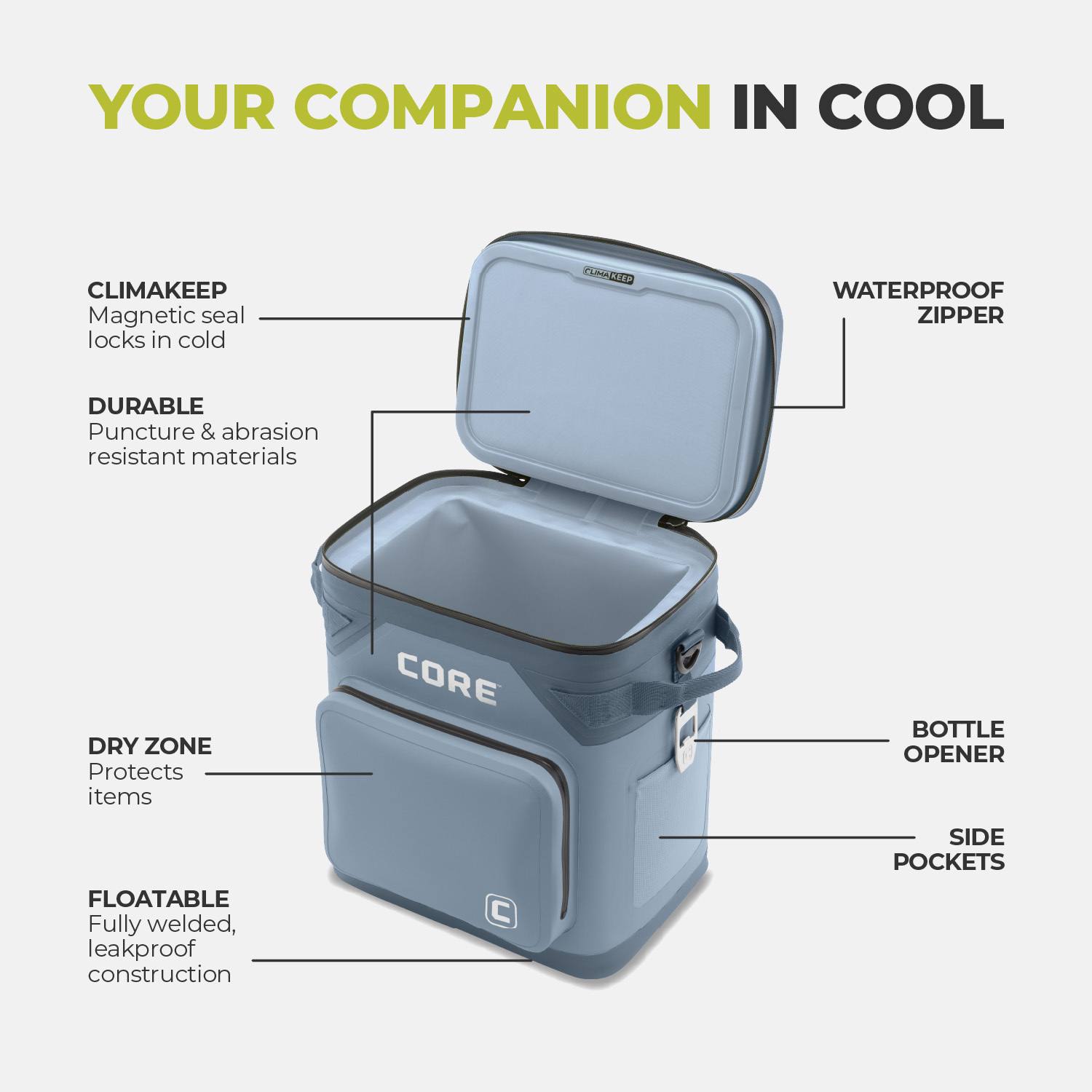 Core Climakeep 36-Can Box Cooler - Blue