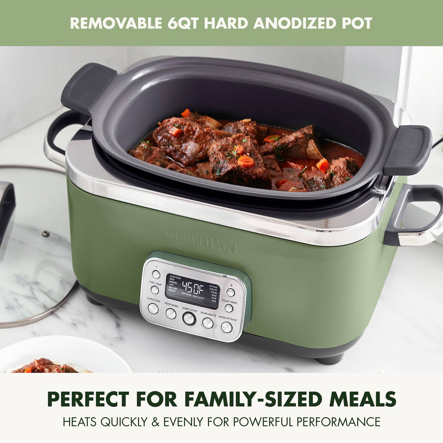 GreenPan Elite 6-qt. Ceramic Nonstick Slow Cooker - Green