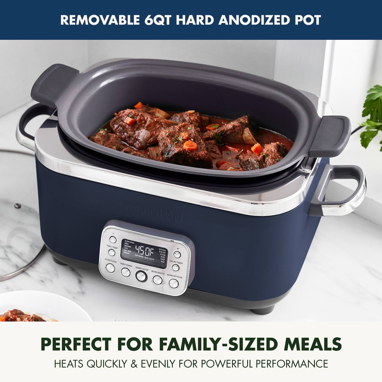 GreenPan Elite 6-qt. Ceramic Nonstick Slow Cooker - Blue