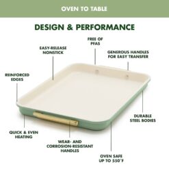 GreenPan Reserve Nonstick Bakeware 7-Piece Bakeware Set - Sage Green