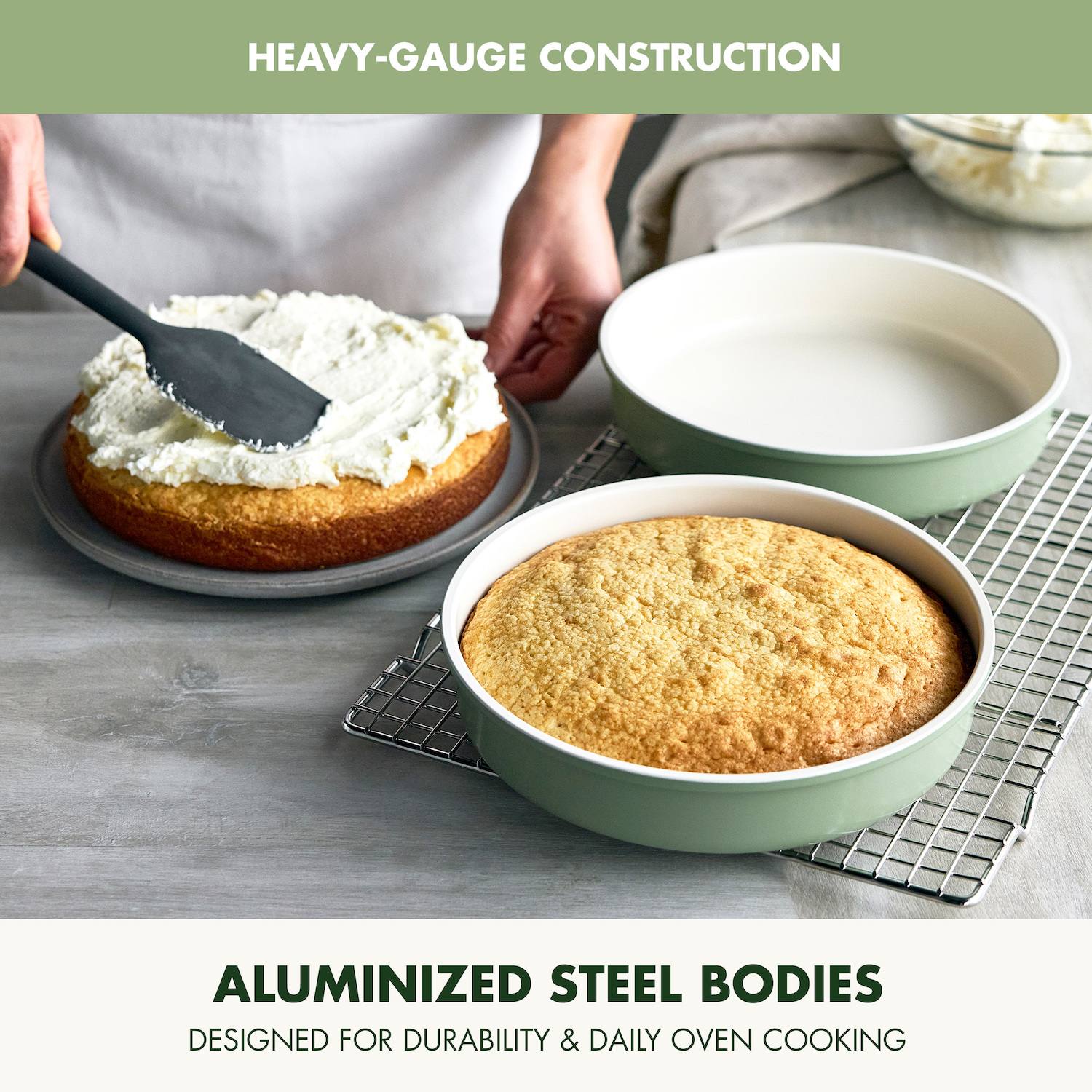 GreenPan Reserve Nonstick Bakeware 7-Piece Bakeware Set - Sage Green