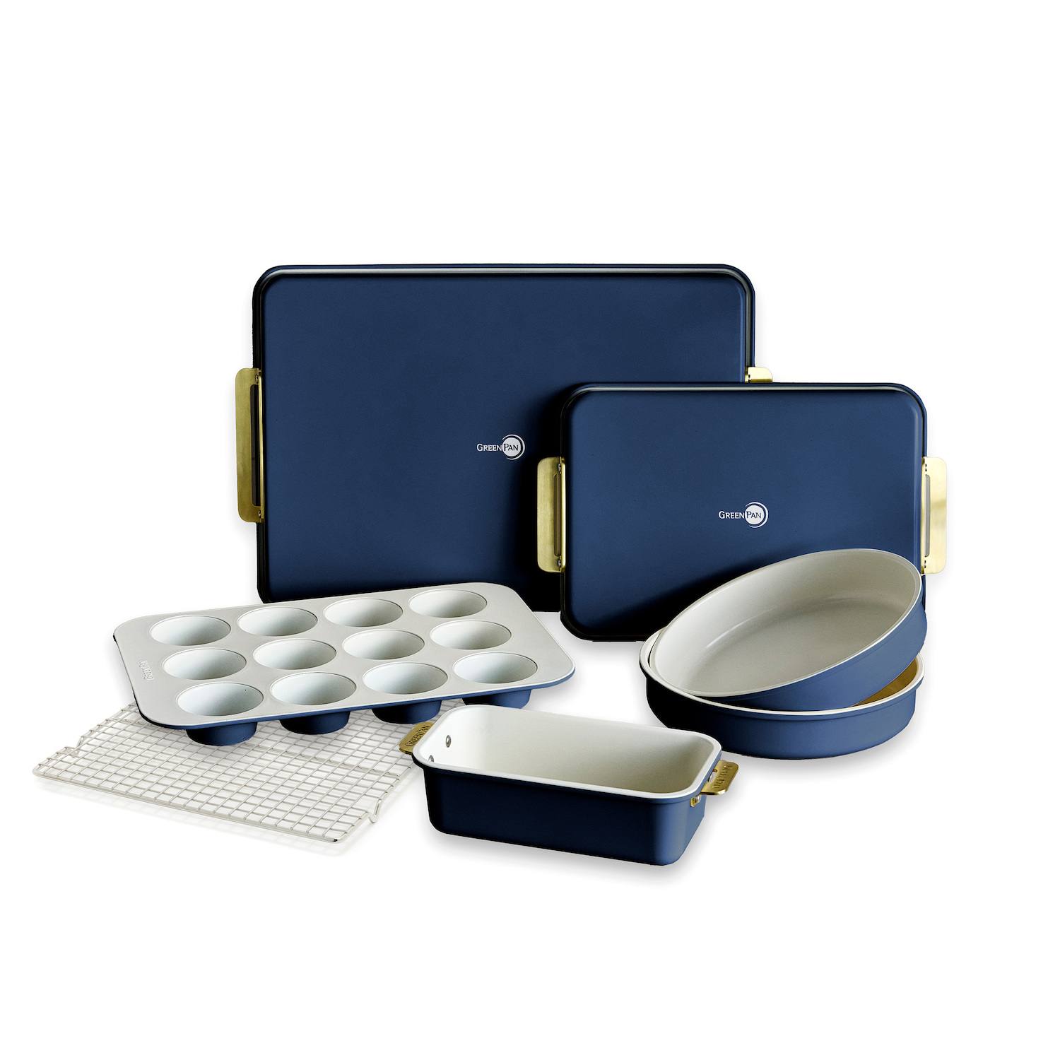 GreenPan Reserve Nonstick Bakeware 7-Piece Bakeware Set - Oxford Blue