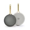 GreenPan GP5 Colors 2-Piece Hard Anodized Ceramic Non-Stick Frying Pan Set - White