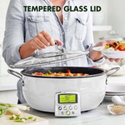 GreenPan Elite Essential Smart Electric PFAS-Free Nonstick Ceramic 6-qt. Skillet - Stainless