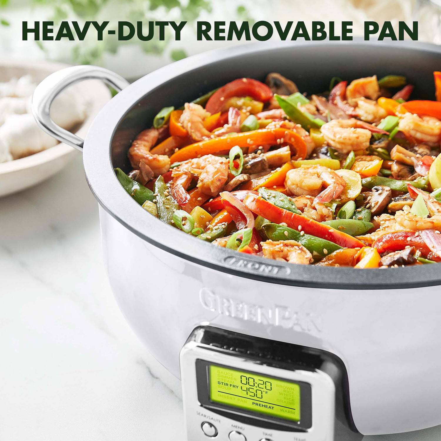 GreenPan Elite Essential Smart Electric PFAS-Free Nonstick Ceramic 6-qt. Skillet - Stainless