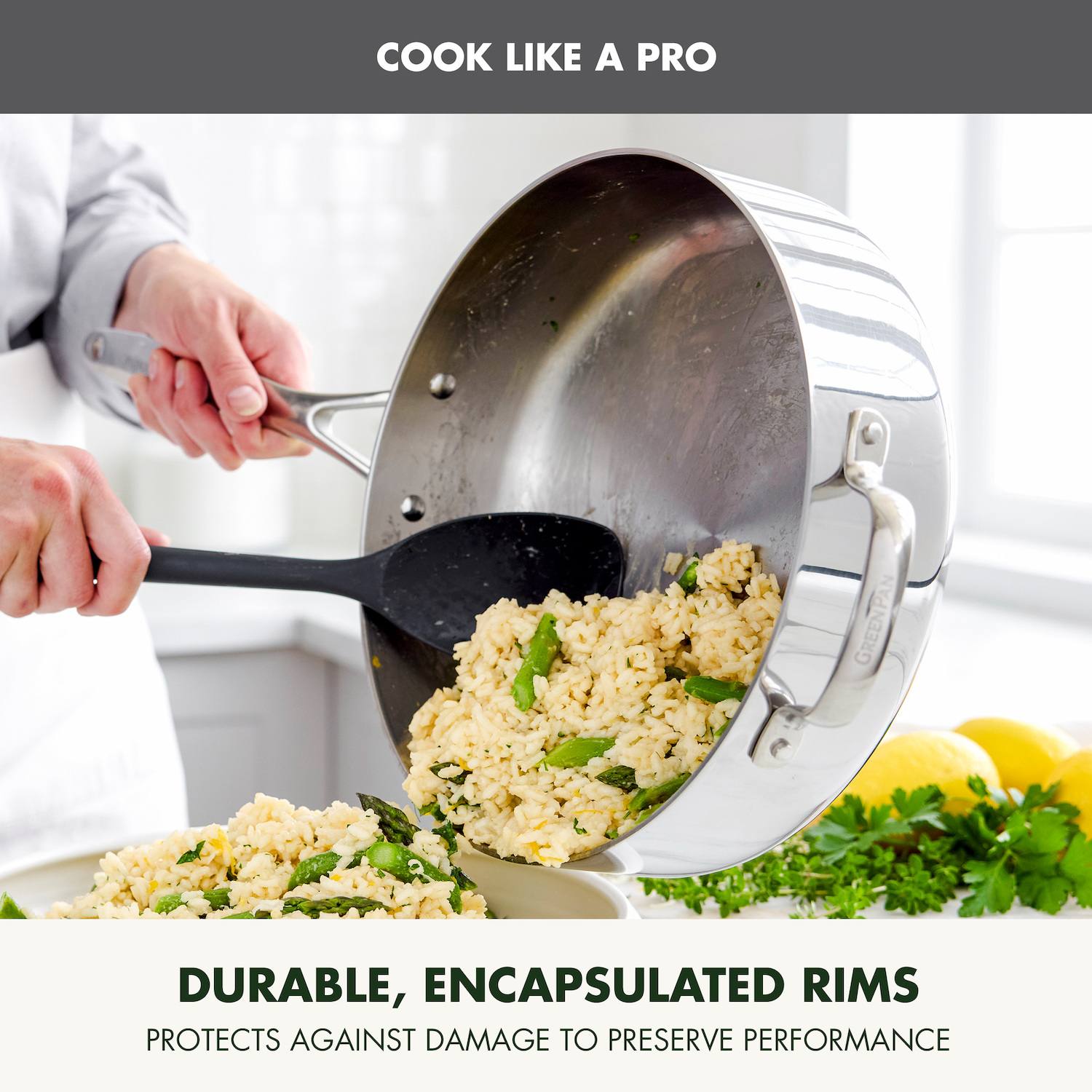 GreenPan Valencia Pro Stainless Steel 5-qt. Saut Pan with Lid