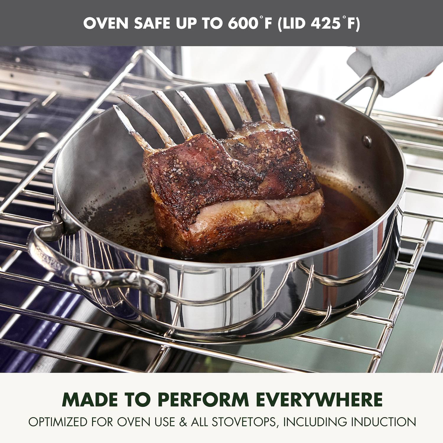 GreenPan Valencia Pro Stainless Steel 5-qt. Saut Pan with Lid