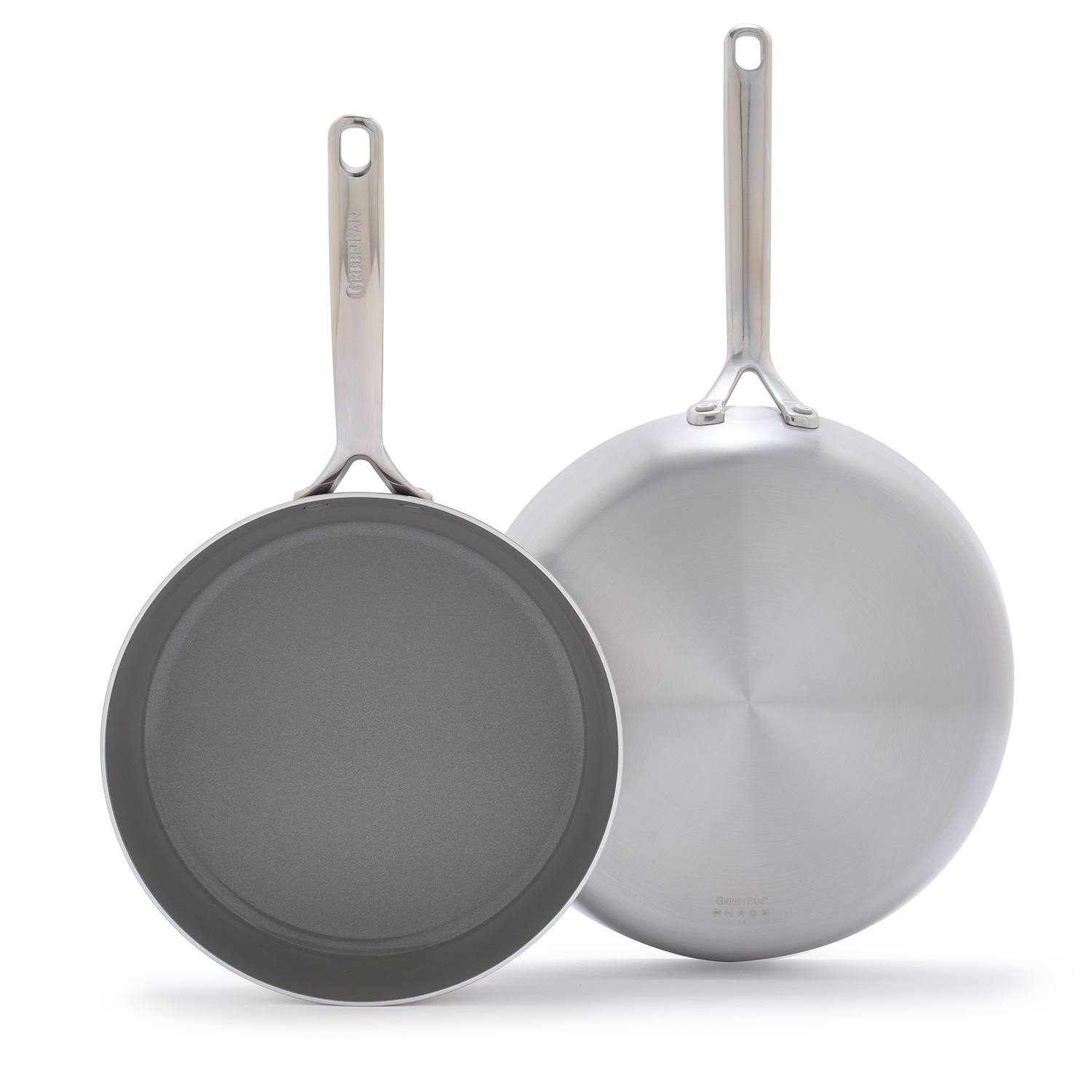 GreenPan GP5 2pc 10"in and 12"in 5Ply Stainless Steel Frying Pan Set