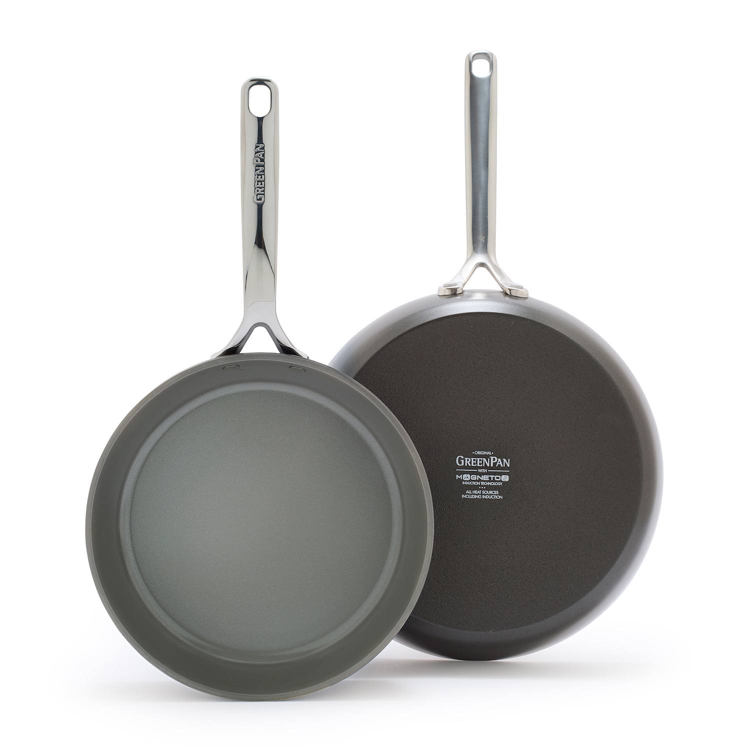 GreenPan GP5 Hard-Anodized Aluminum Healthy Ceramic Nonstick 9.5-in. & 11-in. 2-pc. Frying Pan Skillet Set - Brown