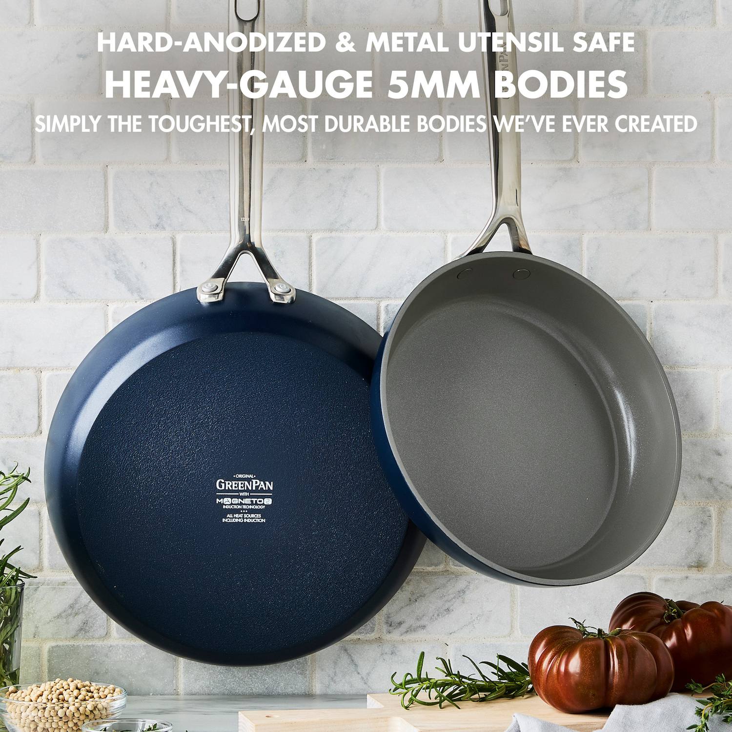 GreenPan GP5 Hard-Anodized Aluminum Healthy Ceramic Nonstick 9.5-in. & 11-in. 2-pc. Frying Pan Skillet Set - Brown