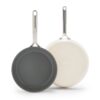 GreenPan GP5 Hard-Anodized Aluminum Healthy Ceramic Nonstick 9.5-in. & 11-in. 2-pc. Frying Pan Skillet Set - White