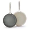 GreenPan GP5 Hard-Anodized Aluminum Healthy Ceramic Nonstick 9.5-in. & 11-in. 2-pc. Frying Pan Skillet Set - Beige