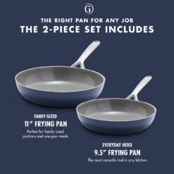 GreenPan GP5 Hard-Anodized Aluminum Healthy Ceramic Nonstick 9.5-in. & 11-in. 2-pc. Frying Pan Skillet Set - Beige