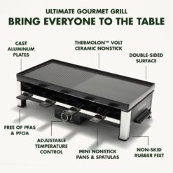 GreenPan Electrics PFAS-Free Ceramic Nonstick Reversible Grill, Griddle & Raclette